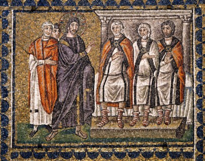 Basilique Sant'Apollinare Nuovo à Ravenne : Jésus devant le Sanhédrin