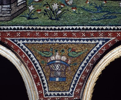 Basilique San Vitale à Ravenne : décor d'un écoinçon