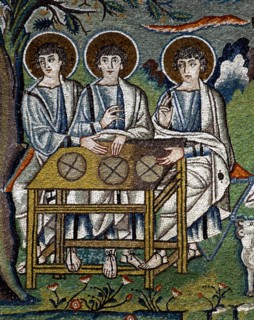 Basilique San Vitale à Ravenne : décor de la lunette (détail)