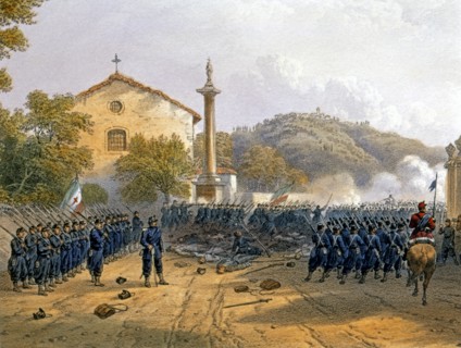 Les troupes garibaldiennes à la défense de Novara, le 23 mars 1849