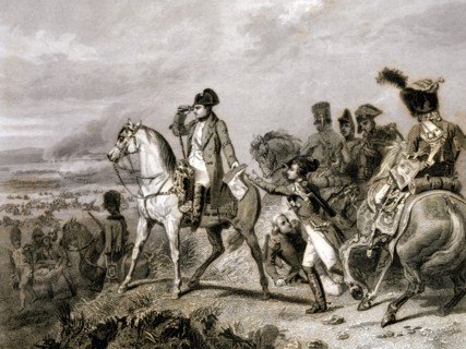 Napoléon à la bataille de Wagram, le 22 Mai 1809