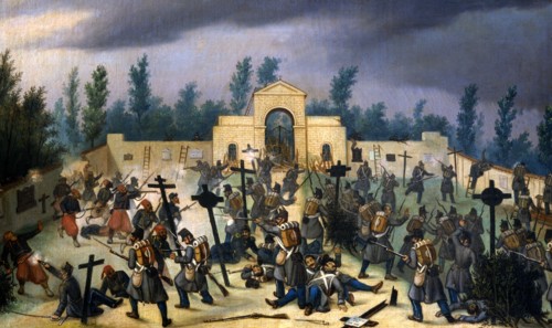 Episode de la bataille de Solférino, le 24 juin 1859. Combat au corps à corps à la baïonnette