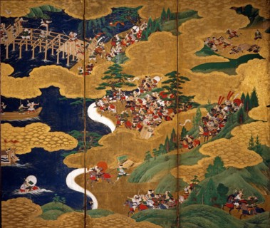 Japanese screen representing scenes of the Genpei War
