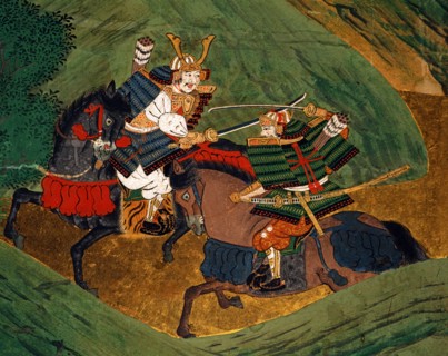 Japanese screen representing scenes of the Genpei War (detail)