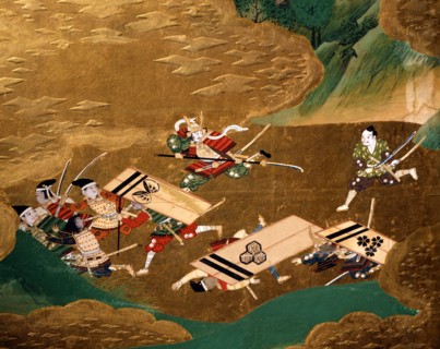Japanese screen representing scenes of the Genpei War (detail)