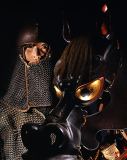 Samourai vêtu d'une cotte de maille et son cheval (détail)