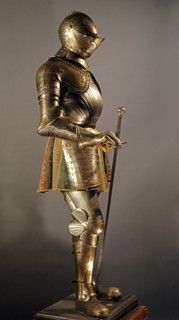 Armure de soldat à cheval, avec grande épée