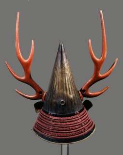 Japanese helmet with deer horns