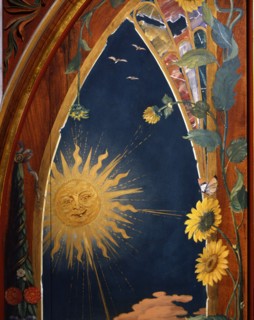 Porte du musée Stibbert peinte par Frederick Stibbert (détail)