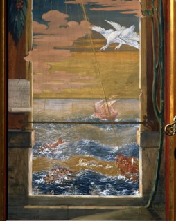 Porte du musée Stibbert peinte par Frederick Stibbert (détail)