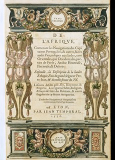 Jean Temporal, Frontispiece of "Voyages des navigateurs portugais, description of Ethiopia and the Nile"