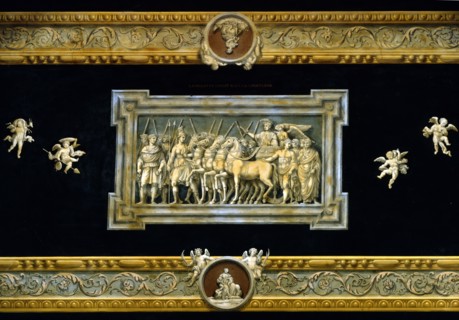 Plateau de table en scagliola