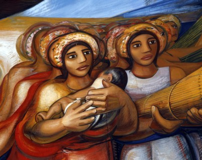 Siqueiros, Mexican women bearing the fruits of their labour, claim their rights