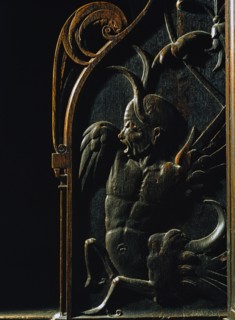 Wooden carved stall of the church of the monastery of the Hieronymites of Lisbon