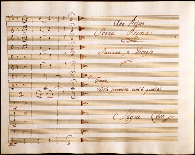 Copie manuscrite de la partition de "La Nina pazza per amore" de Giovanni Paisiello