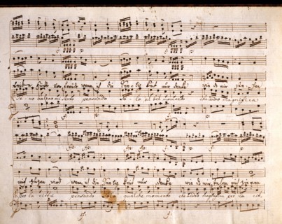 Handwritten copy of the partition of the opera bouffe "La scola dei gelosi" by Antonio Salieri