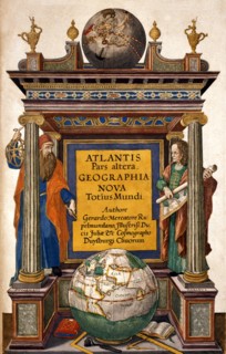 Atlas sive cosmographicae meditationes de fabrica mundi et fabricati figura, frontispice