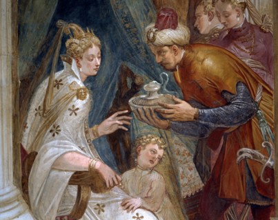 Giovanni Battista Zelotti, "Sophonisbe avec son fils, reçoit la tasse du poison"
