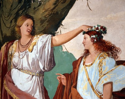Giulio Carpioni, "La nymphe Amaryllis, vainqueur de l'épreuve du baiser" (détail)