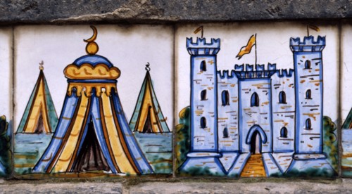 Majolique : Tente musulmane et château fort
