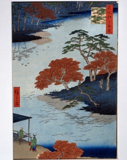 Utagawa Hiroshige, "Près du sanctuaire Shintoiste de Akiba"