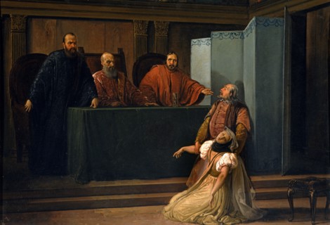 Hayez, Valenza Gradenigo Before her Father the Inquisitor