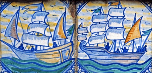 Majolic, Two boats with sails and crew