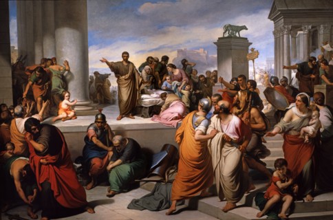 Giacomelli, Brutus montre au peuple de Rome le cadavre de Lucrèce