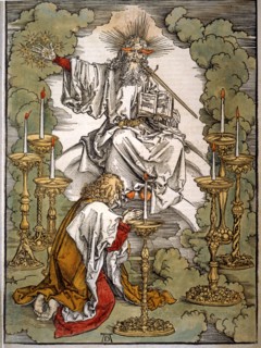 Durer, Saint John on the island of Patmos, receives the inspiration to write the Apocalypse