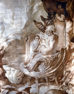 Serves, the Queen of Sheba leaves with her cortege, to meet King Solomon (detail)