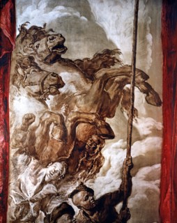 Serves, the Queen of Sheba leaves with her cortege, to meet King Solomon (detail)
