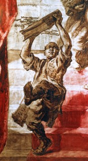 José Maria Sert, La reine de Saba part avec son cortège, pour aller rencontrer le roi Salomon
