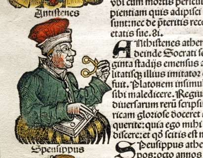 Erudite with book and glasses.