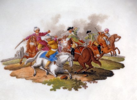 Scène de la guerre de Trente Ans entre les Turcs et les Autrichiens.