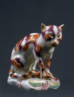 Painted porcelain cat.