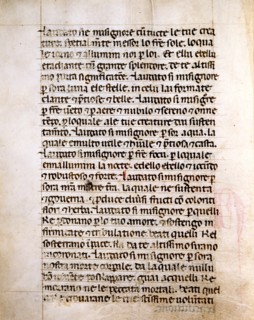"Cantique des Créatures", contemporaine de saint François. Incipit.