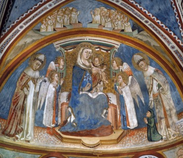 Virgin and Child with angels and two popes