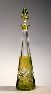 Bouteille de liqueur en cristal vert