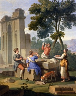 Zocchi, Les 5 sens : Le goût. Détail.