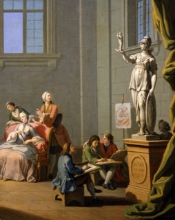 Zocchi, Les Arts : La Peinture. Détail : Les étudiants.