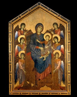 Cimabue, La Vierge et l'Enfant en majesté entourés de six anges (Maestà)