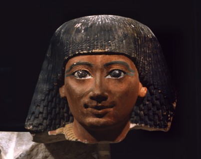 Sénynéfer, chef de bureau du roi et sa femme, Hatchepsout (détail)