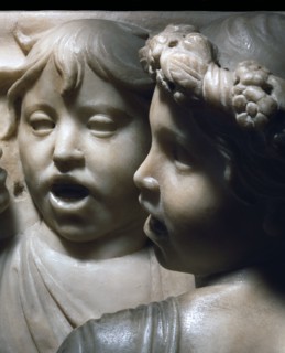 Cantoria. Marble relief of the choir of the Florence Cathedral choir