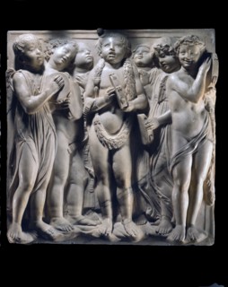 Cantoria. Marble relief of the choir of the Florence Cathedral choir