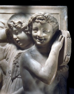 Cantoria. Marble relief of the choir of the Florence Cathedral choir