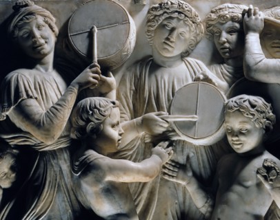Cantoria. Marble relief of the choir of the Florence Cathedral choir