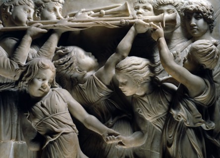 Cantoria. Marble relief of the choir of the Florence Cathedral choir