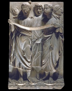 Cantoria. Marble relief of the choir of the Florence Cathedral choir