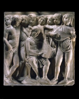 Cantoria. Marble relief of the choir of the Florence Cathedral choir