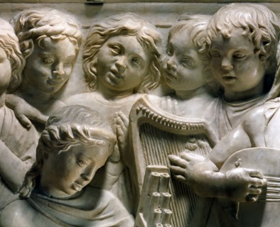 Cantoria. Marble relief of the choir of the Florence Cathedral choir